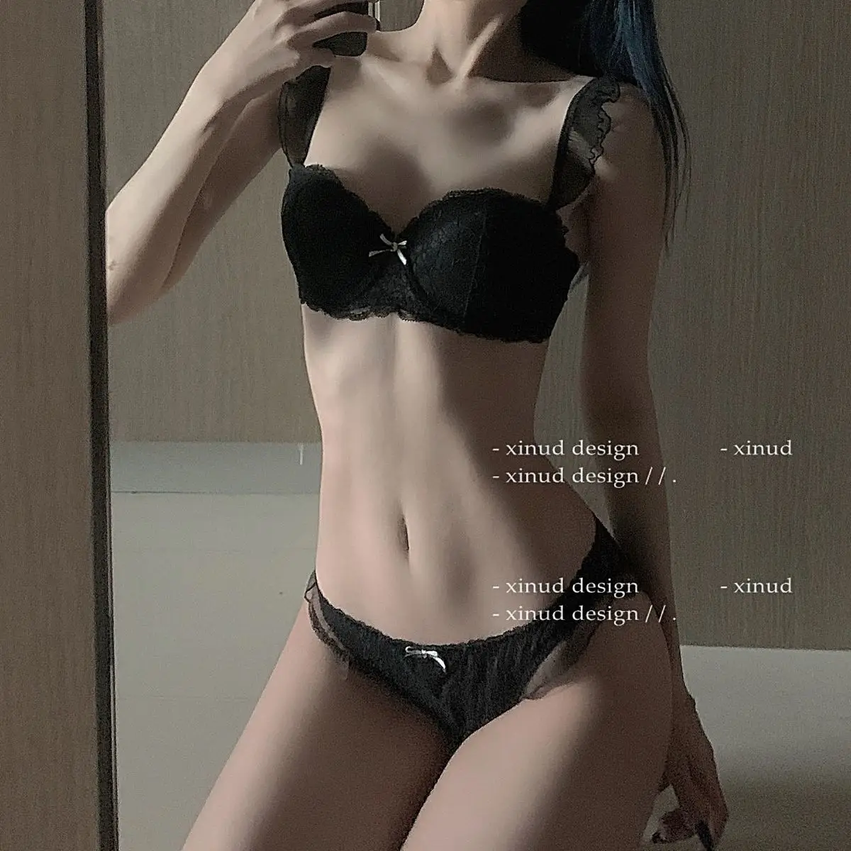 Women Lace Bra Sets Seamless Underwear Backless Vest Adjusted-straps Lingerie Floral Comfortable Underwear Set Bra and panty set