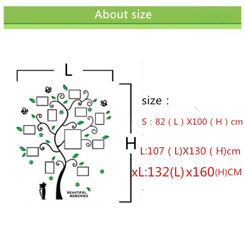 

Home Decor Wall Sticker Tree Mirror Photo Tree Sticker plant For Kids Room Acrylic Family Tree Poster Decal Wallpaper
