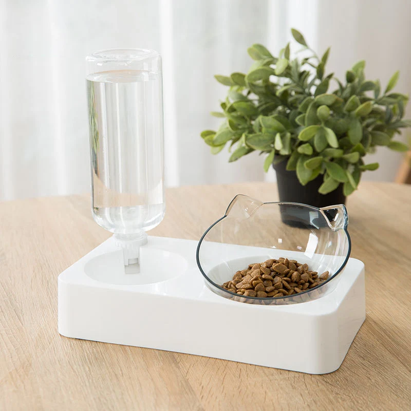 

Automatic Dog Bowl Pet Feeder Cat Bowl Drinking Water Bottle Portable Slow Feeder Plate Dog Self Eating Drinking Puppy Products
