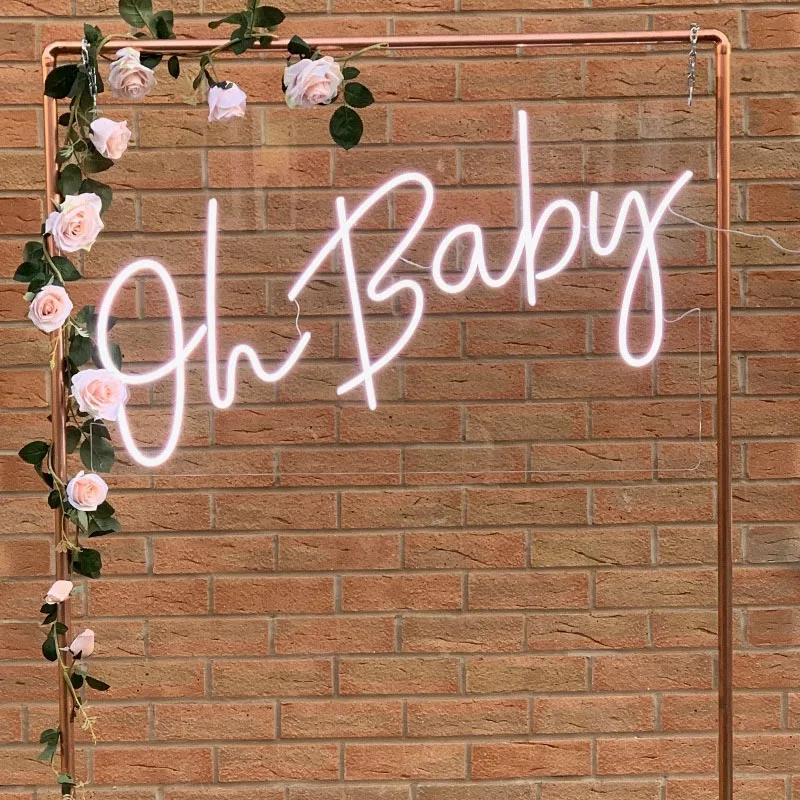 

Neon Light Sign Custom Oh Baby Wedding decoration Letters led Flex Wall Hanging For Party Room Home Bar Baby Shower Decor Banner