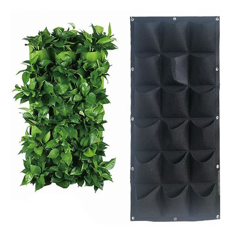 

Wall Hanging Planting Bags Black Pockets Grow Bag Planter Vertical Garden Vegetable Living Bonsai Flower Plant Pot Home Supply