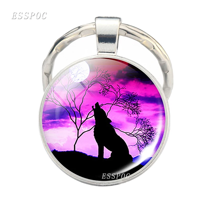 Брелок и Волк Луна на стеклянный брелок волк ювелирные изделия Oz носимые