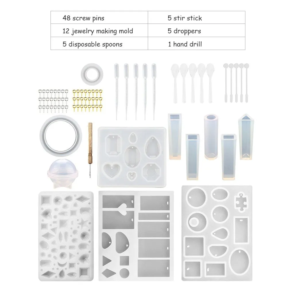 76 шт./компл. DIY Ювелирные изделия силиконовые литые формы рукоделие Изготовление