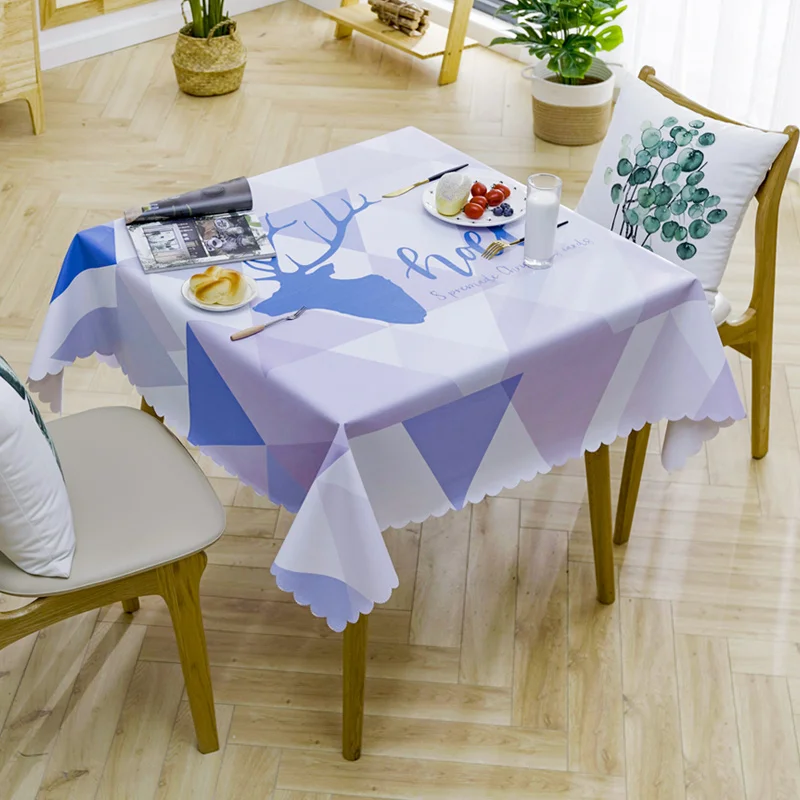 Прямоугольная скатерть из искусственной кожи водонепроницаемая пластиковая для