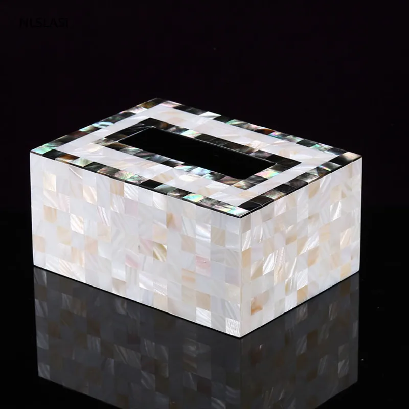 

1pc Black and White Shell Series Resin Car Home Tissue Box Kitchen Bathroom Household Napkin Tissue Holder Living Room Desktop