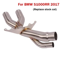 for bmw s1000rr 2017 delete cat exhaust pipe middle mid tube escape connecting pipe slip on s1000rr motorcycle stainless steel