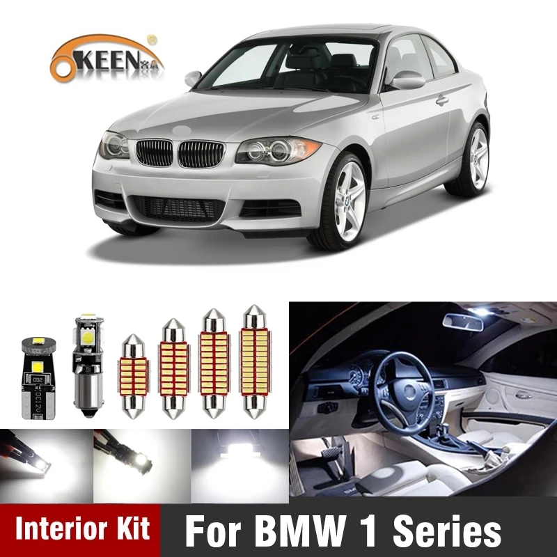 

OKEEN 8/13/16/19PCS For BMW 1 Series E81 E87 E82 E88 F20 F21 2003-2014 LED Interior Light Dome Map Light Bulb Kit White No Error