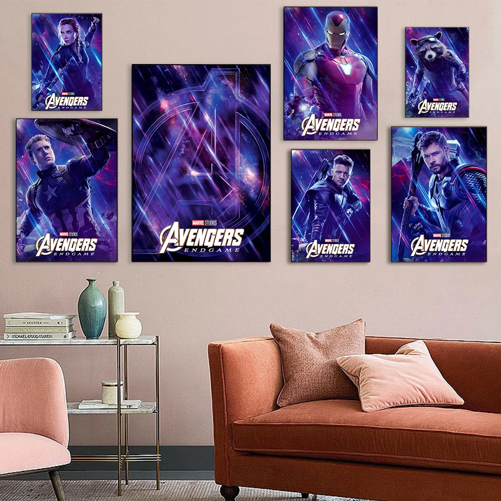 

Marvel Avengers Endgame Superhero Movie HD Poster Iron Man Thor Captain America Wall Prints Home Decor Picture Canvas Painting