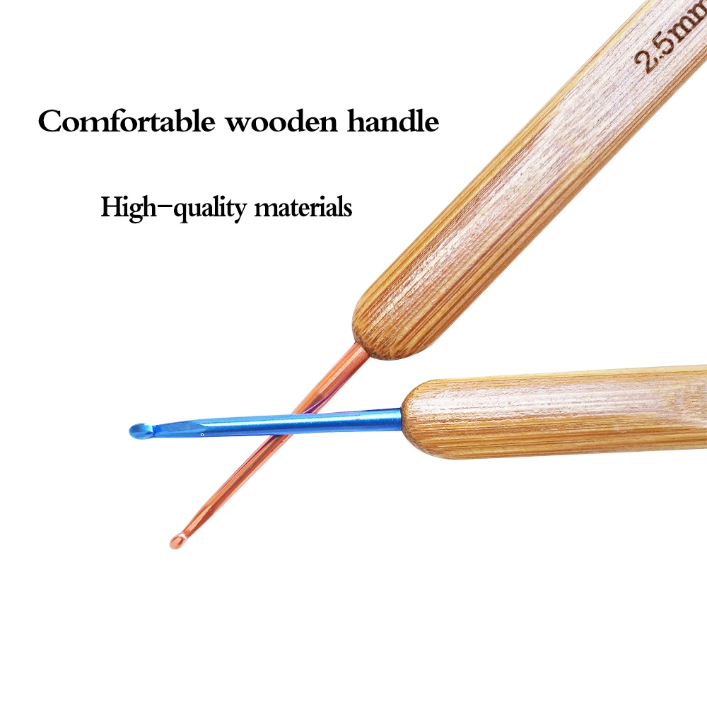9pcs/Set 2mm-6mm Bamboo Knitting Needles Set Multicolor Hooks DIY Crochet For Yarn Handle | Дом и сад