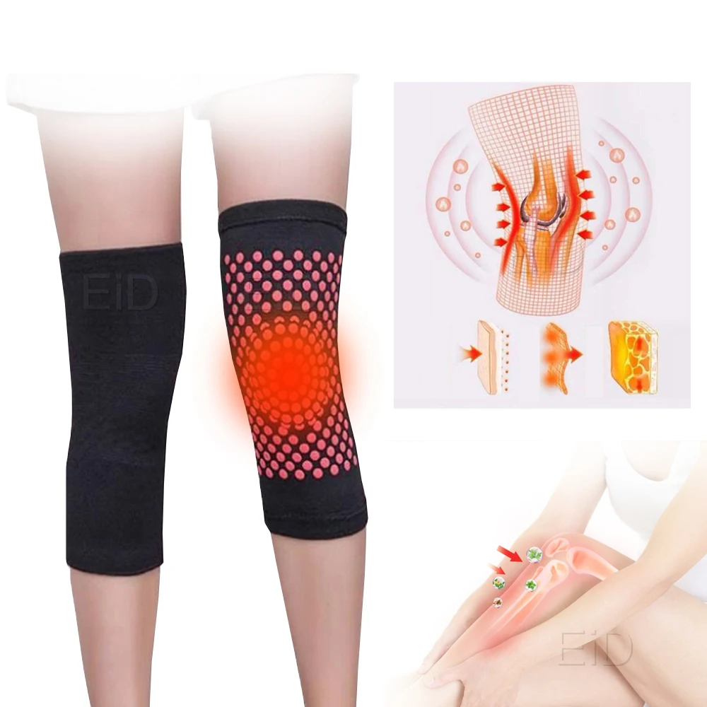 2pcs Self Heating Support Knee Pads Knee Brace Warm for Arthritis Joint Pain Relief and Injury Recovery Belt Knee Massager Foot