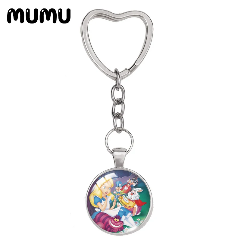 Новинка 2021 брелок Алиса в стране чудес форме сердца с изображением Чеширского