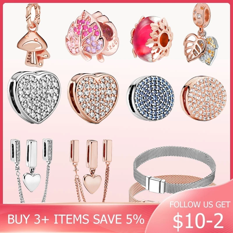 Новая Оригинальная серия розово золотого цвета с цветочным рисунком Подвески