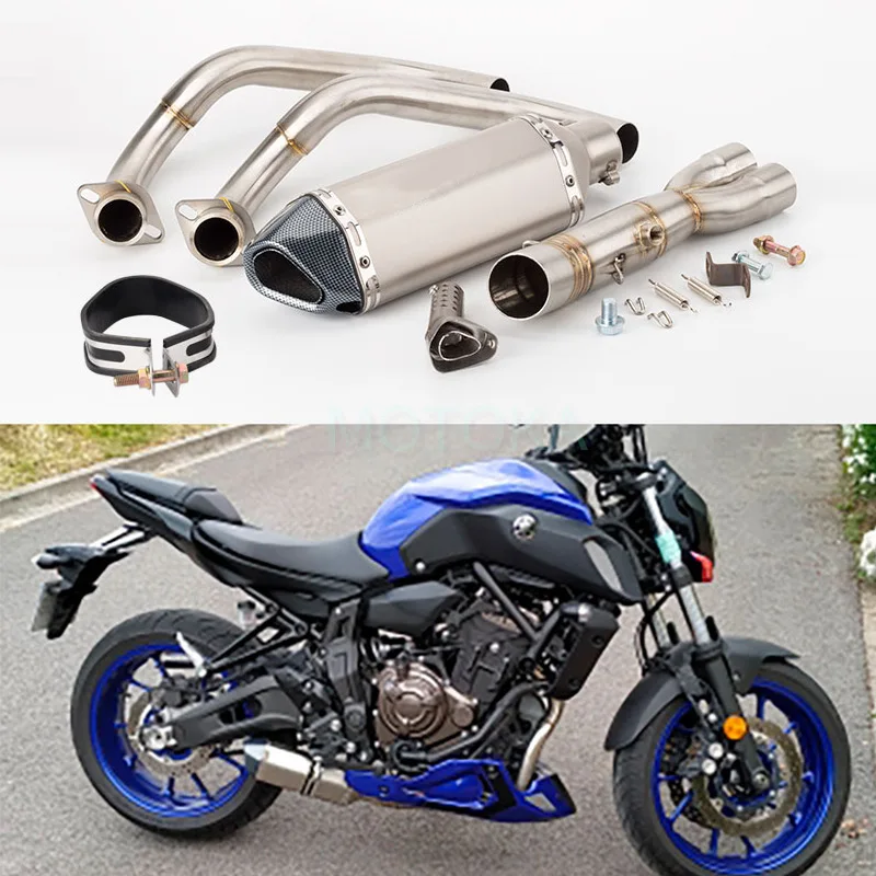 

Slip on System For MT07 FZ07 2014-2019 MT-07 FZ-07 Tracer 2014-2018 XSR700 2016-2017 Universal Motorcycle Modified Moto Exhausts