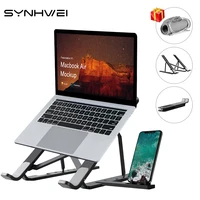 adjustable laptop stand with mobile phone stand for macbook tablet notebook foldable aluminum laptop holder computer accessories