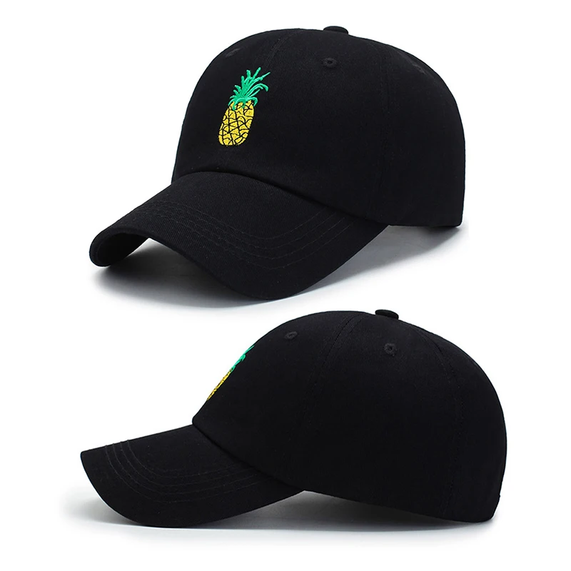 Бейсболка с ананасом и вышивкой Стильная кепка забавными свежими фруктами