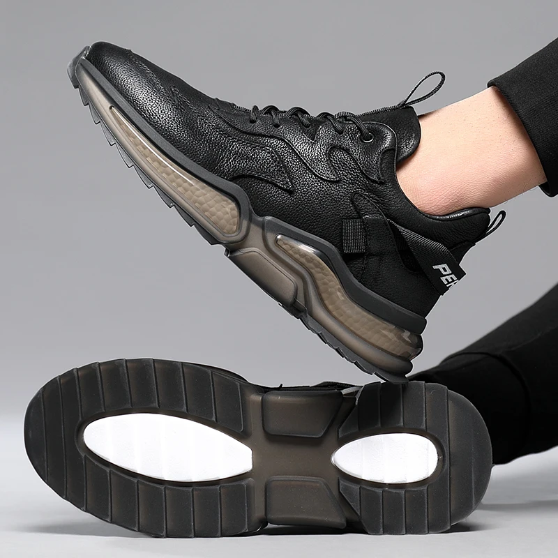 

Zapatos deportivos de cuero para hombre, zapatillas informales a la moda, para exteriores, para primavera, 2021