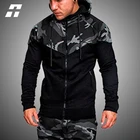 Мужская повседневная толстовка на молнии, черный Камуфляжный спортивный костюм составного кроя с капюшоном, размеры до 3XL, весна 2022