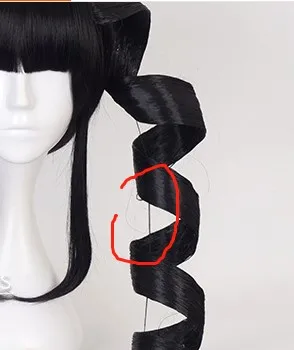 

Danganronpa Celestia Ludenberg Wigs Styled Black Spiral Curl Cosplay Wig+ Free Wig Cap