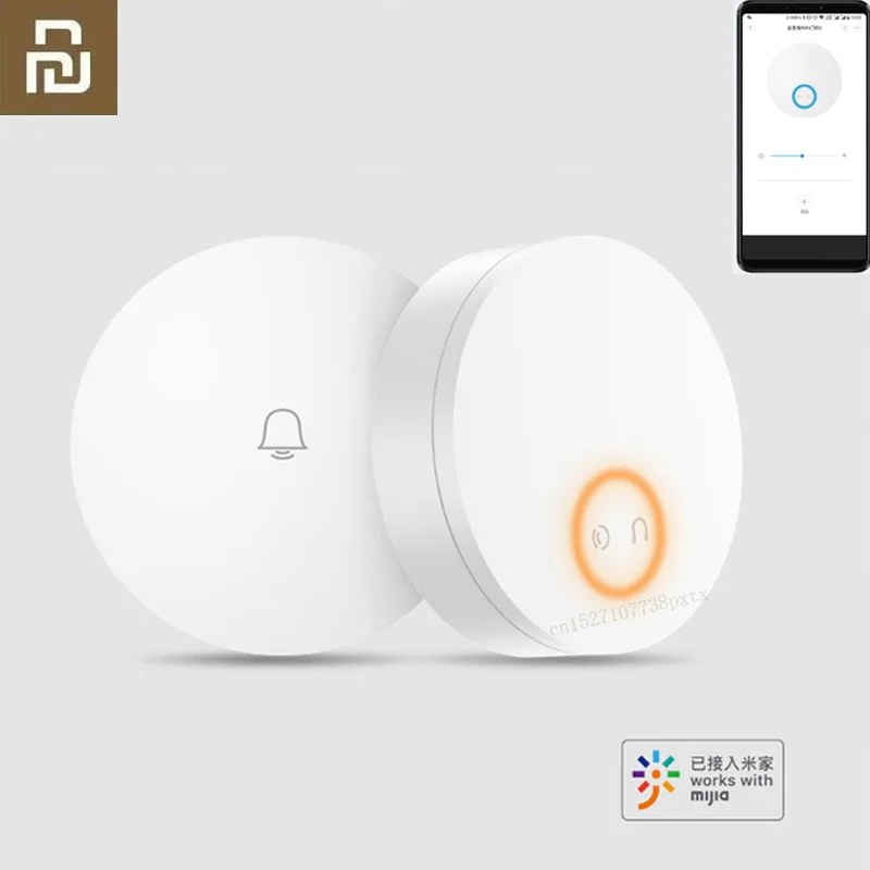 Беспроводной дверной звонок Youpin Linptech самообеспечиваемый энергией с Wi-Fi работает