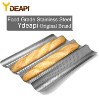 ydeapi nonstick perforated french bread pan loaf bake mold toast cooking molding toaster pan cloche waves silver steel tray