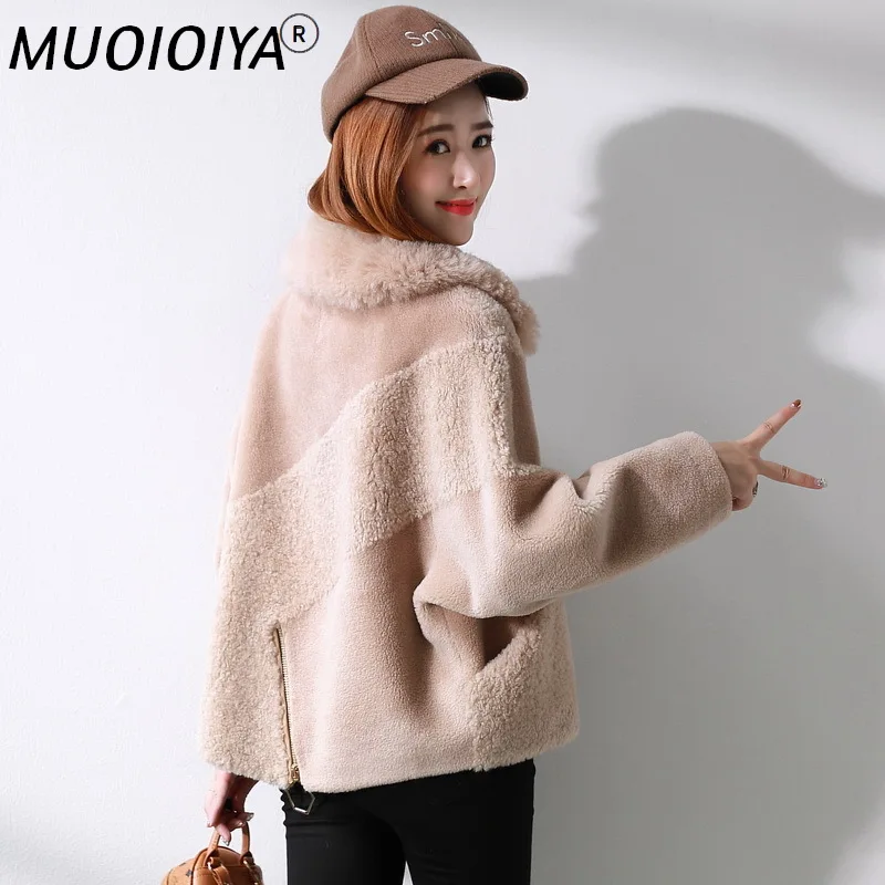 

Autumn Winter Jacket Women Sheep Shearing Fur Coats Female Short Natural Wool Overcoat Warm Spring Clothes 2022 LWL1379