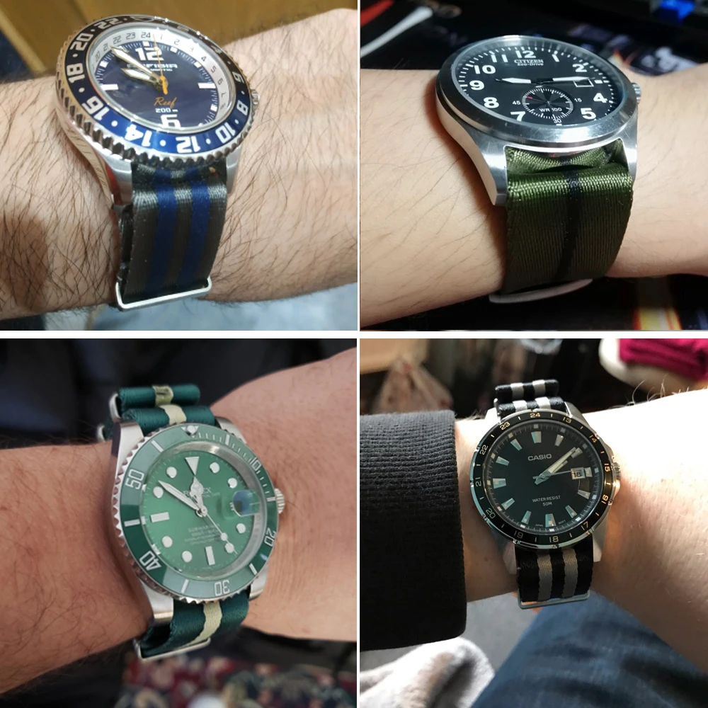 

Nylon Seatbelt Watch Band High Quality Nato Strap James Bond Military Wristband for Watch Replacement 20mm 22mm