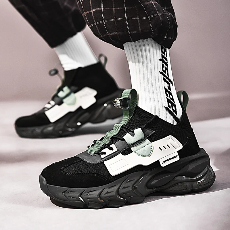 

Marathon Running Shoes Men Comfort Sock Sneaker Athletic Jogging Walking Shoes Thick Sole Platform Shoes for Men Designer Tennis