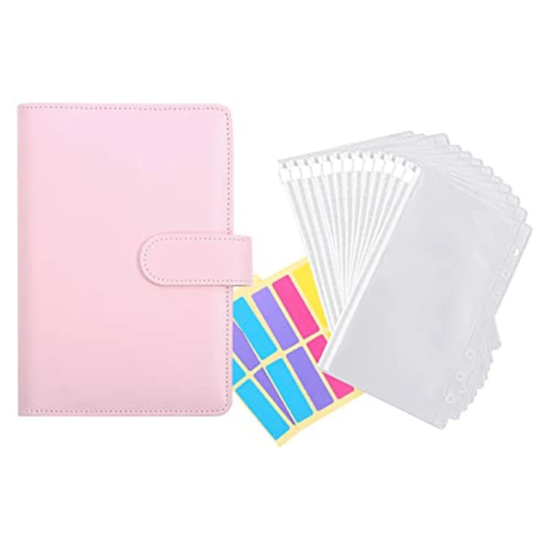 

12 шт. прозрачных пластиковых конвертов A6, водонепроницаемая система конвертов для денег и денег, с наклейками