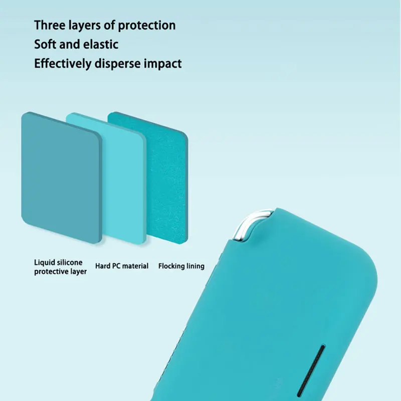 Защитный чехол из жидкого силикона для Nintendo Switch Lite цветной милый аксессуары