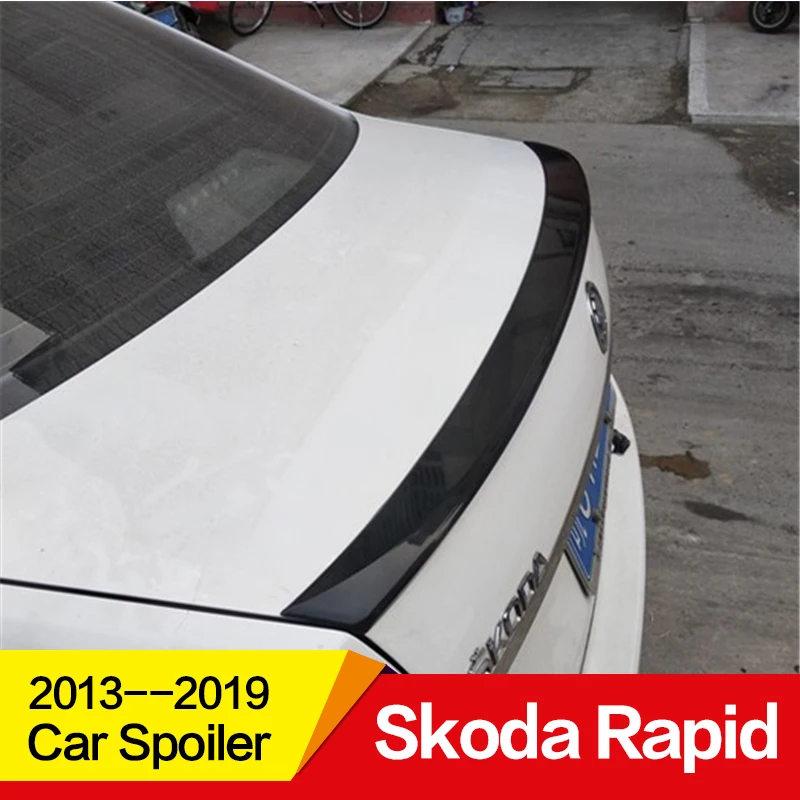 Применение для Skoda Rapid спойлер 2013, 14, 15, 16, 17, 18, 19 лет год ABS пластмассовый задний клюв утки крыло аксессуары для декорирования машины