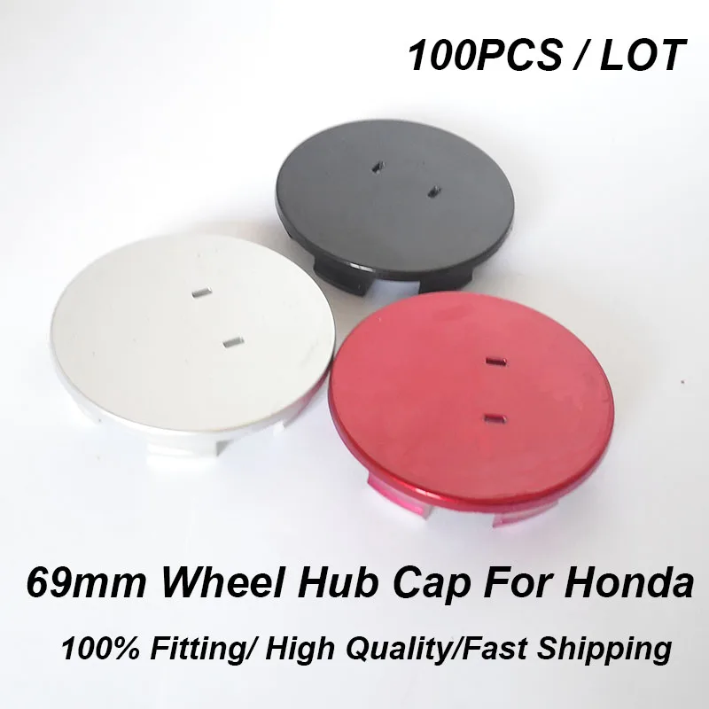 

Wholesale 100pcs 69mm Wheel Center Cap Covers Emblem For CRV Civic Accord CITY Fit Pilot Crossroad Car Styling Car Wheel Hub Cap
