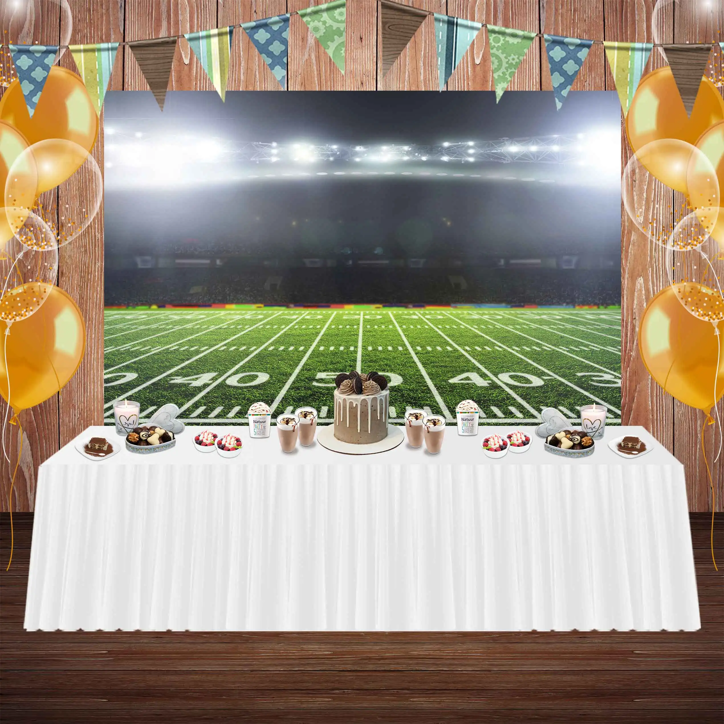 NeoBack Sports Field Score Stadium Party Photo Backdrop Happy Birthday Boy Baby Shower Goal Green Glass Photography Background