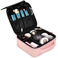 niceebag makeup bag travel cosmetic bag cute makeup case organizer large portable cosmetic train case with removable dividers
