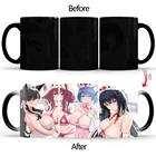 Женские черные чулки, кофейная кружка для девушек, черная чашка, керамическая чашка, меняющая цвет, крутые современные кружки для сувенира