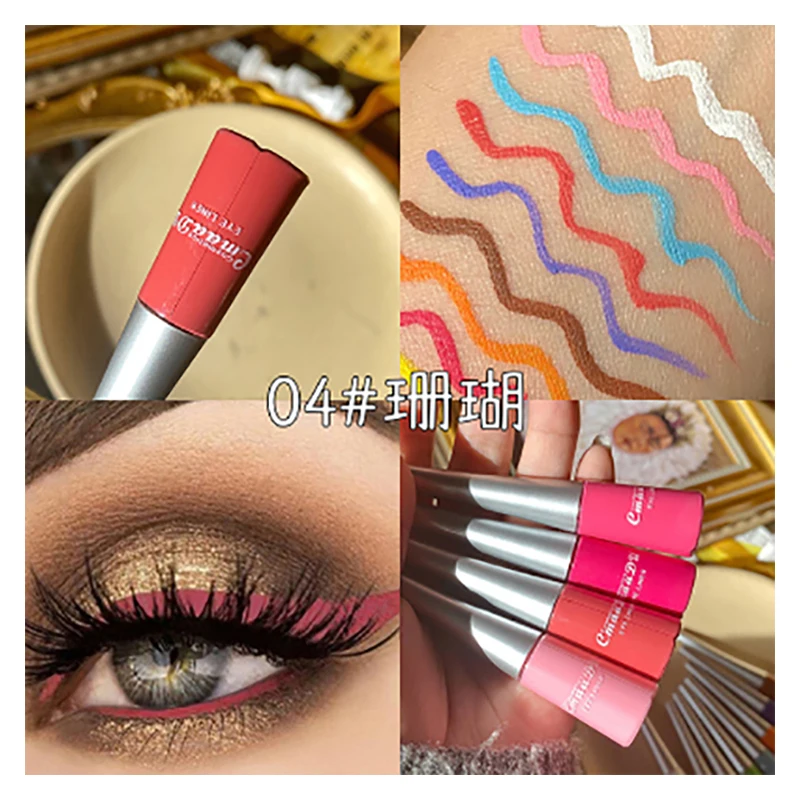 04 Watermelon Red Матовая Noen красочная подводка для глаз карандаш супер водонепроницаемый стойкий макияж жидкая подводка для глаз синий зеленый белый глаза Косметическая ручка - Цвет: 04 Watermelon Red