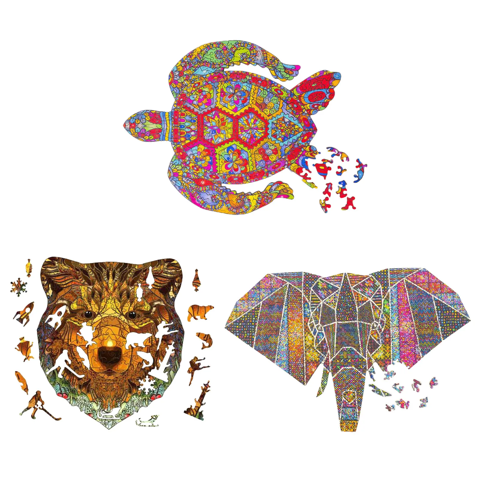 Деревянный пазл в виде слона для взрослых мастер черепахи сложные головоломки