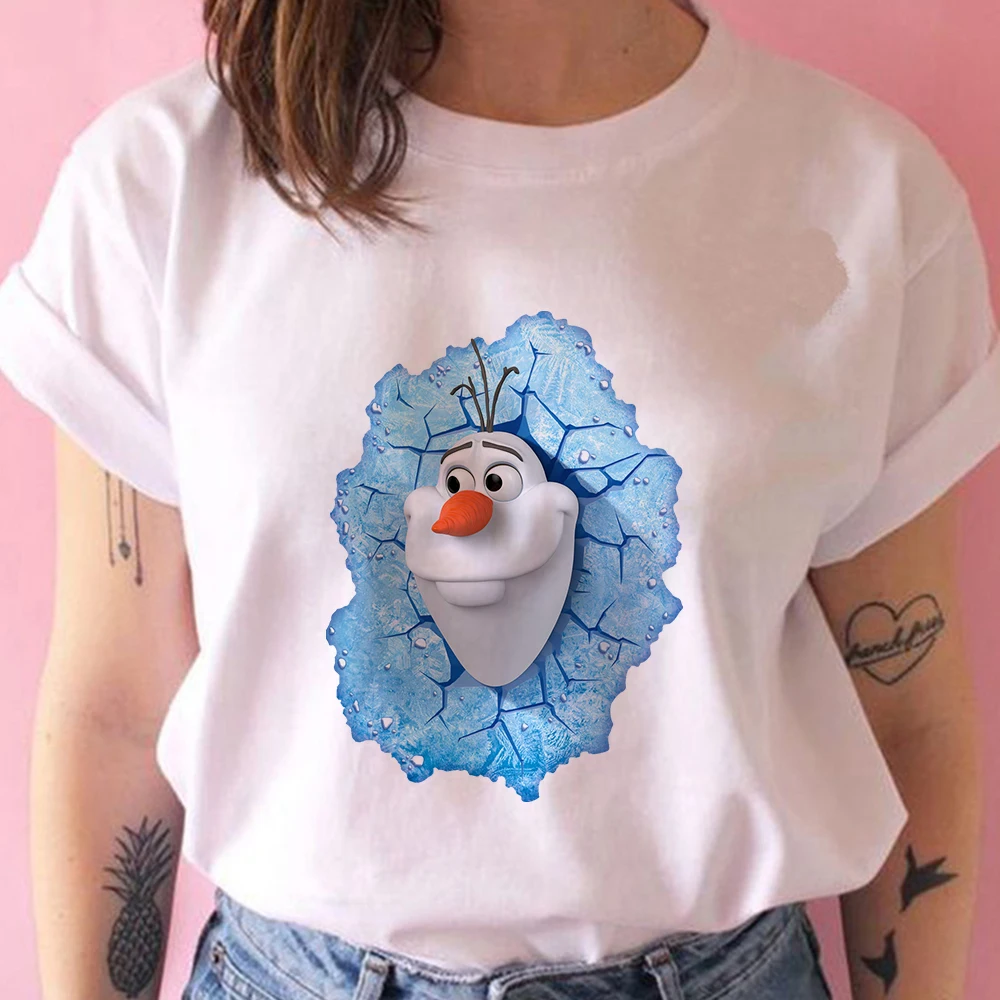 Футболка женская с принтом Холодное сердце II модный топ изображением Олафа