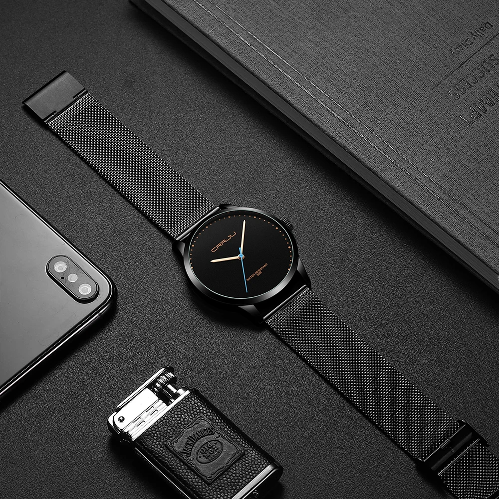 Часы CRRJU Мужские кварцевые с большим циферблатом повседневные уникальные