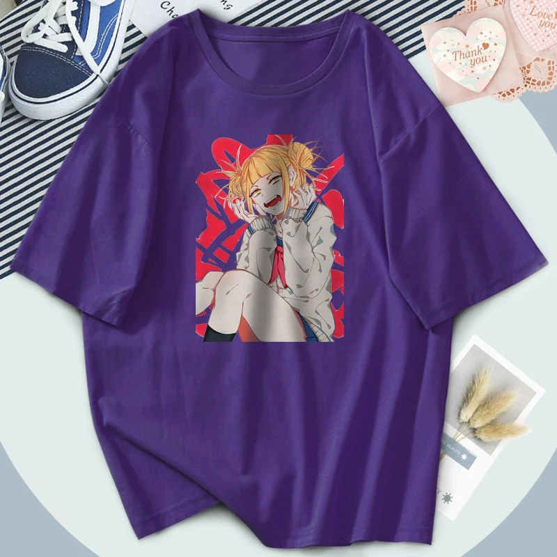 

Мой герой Академии футболки для женщин с О-образным вырезом размера плюс химико Тога футболки на открытом воздухе, на каждый день, верхняя о...