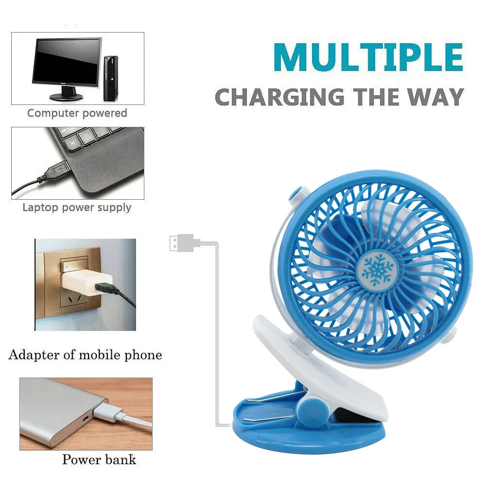 Охлаждающие вентиляторы с поворотом на 360 градусов портативный USB перезаряжаемый