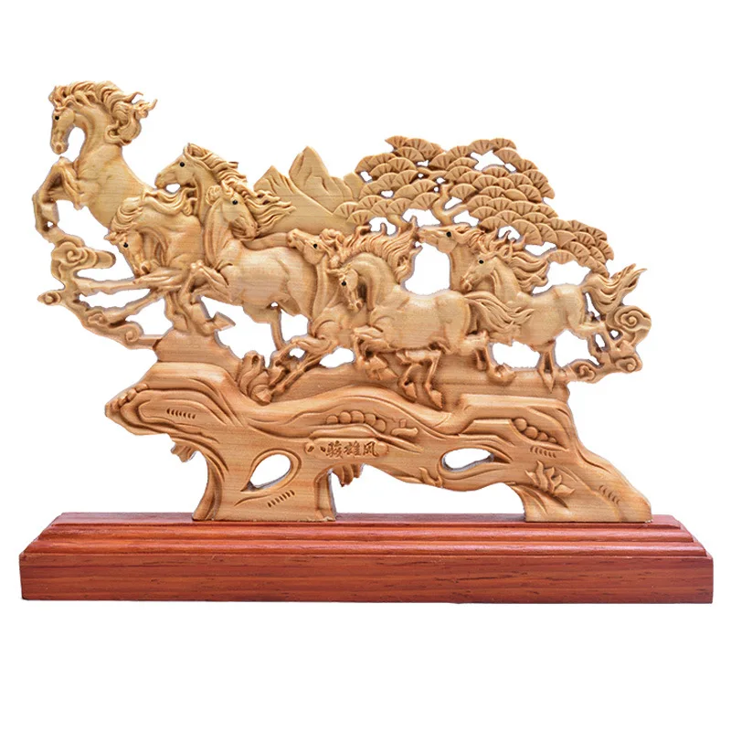 23 см восемь скульптура в виде лошади деревянные фигурки животных домашнее