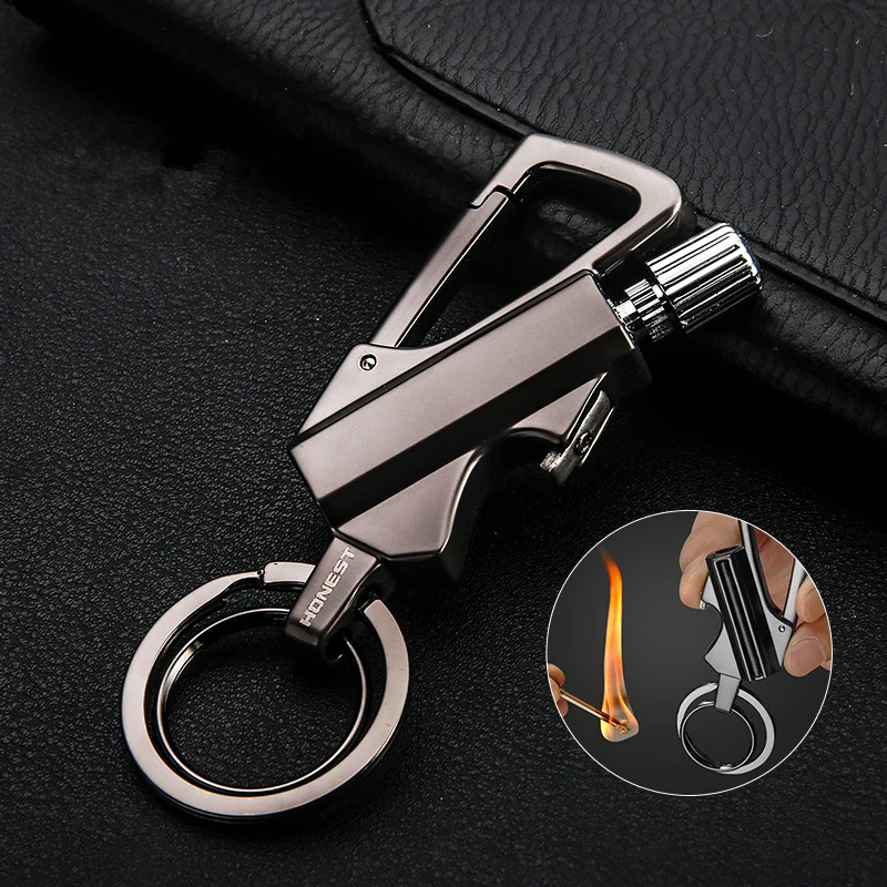 

Hot Permanent Match Striker Waterproof Outdoor Survival Tool Keychain Flint Fire Starter Petrol Camping Lighter Portable