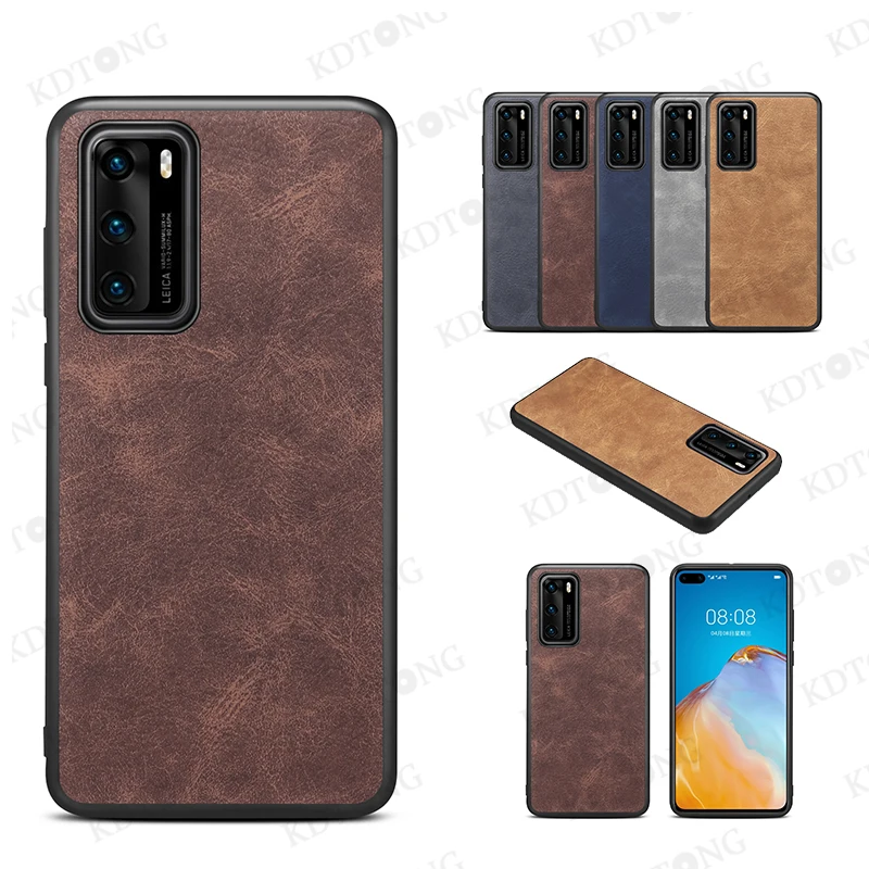 

Retro Pattern Leather Case For HUAWEI P40 P30 P20 MATE 40 E 30 20 X 10 Honor V30 Nova 4E 5i Pro Lite Plus Couples Phone Cases