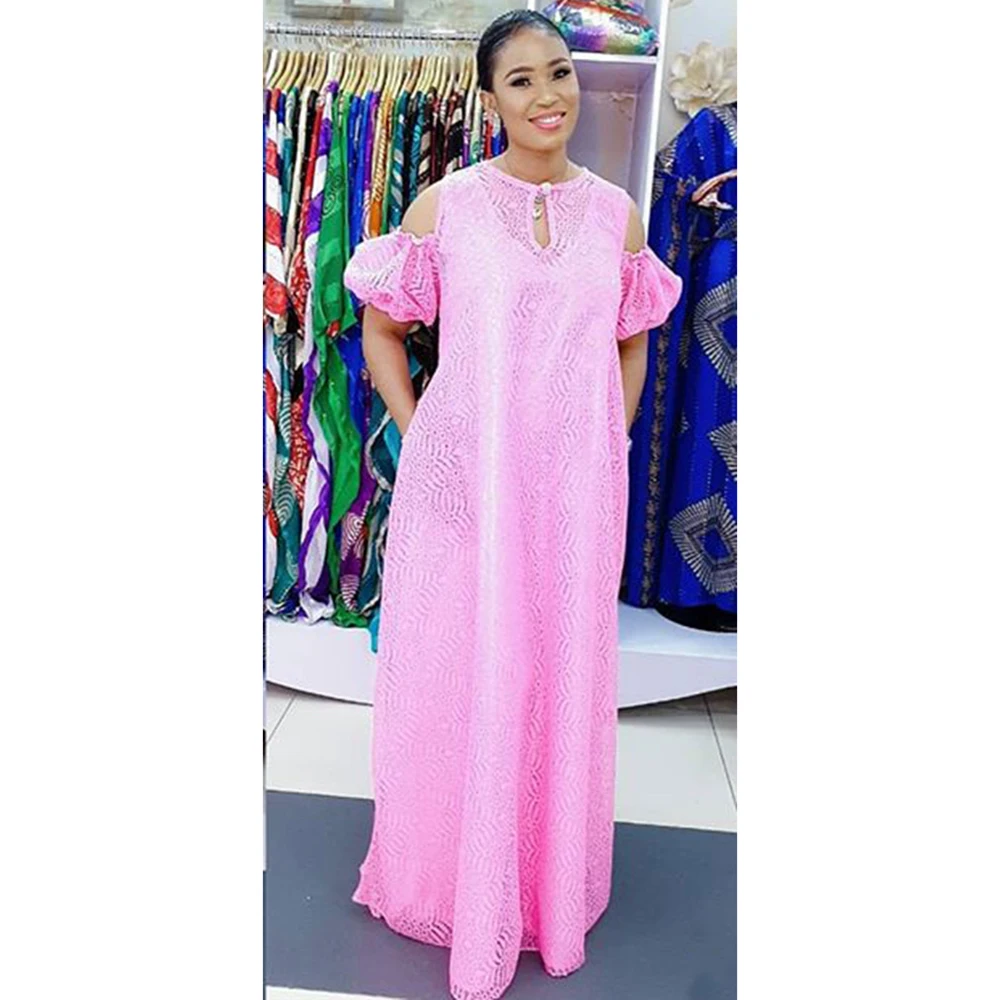 

New Fashion Maxi Dress Abayas For Women Off-the-Shoulder Hollow Out Design Islamic Turkish Dresses Muslim Clothing Elagant