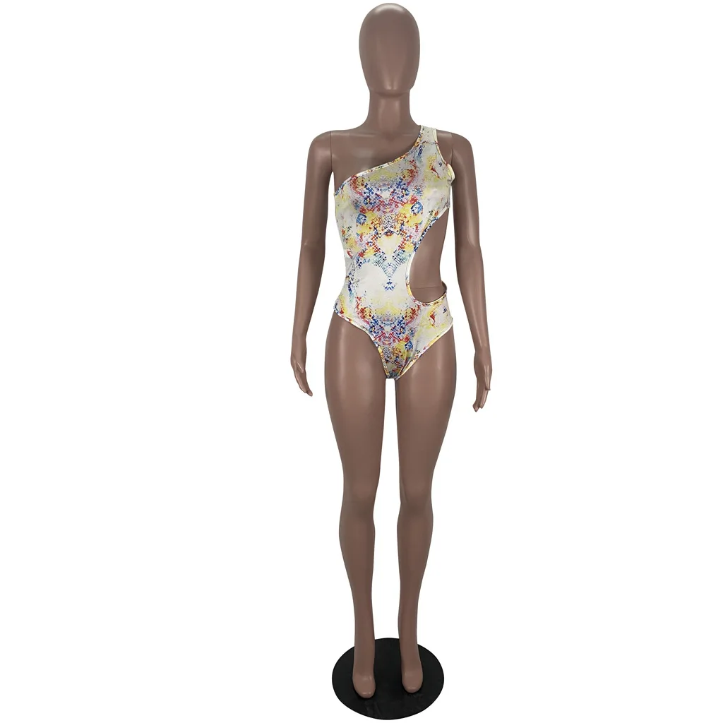 

Snake Skin Print Two Piece Set Summer Clothes For Women One Shoulder Backless Bodysuit And Pencil Long Pant Sexy Beach Outfits