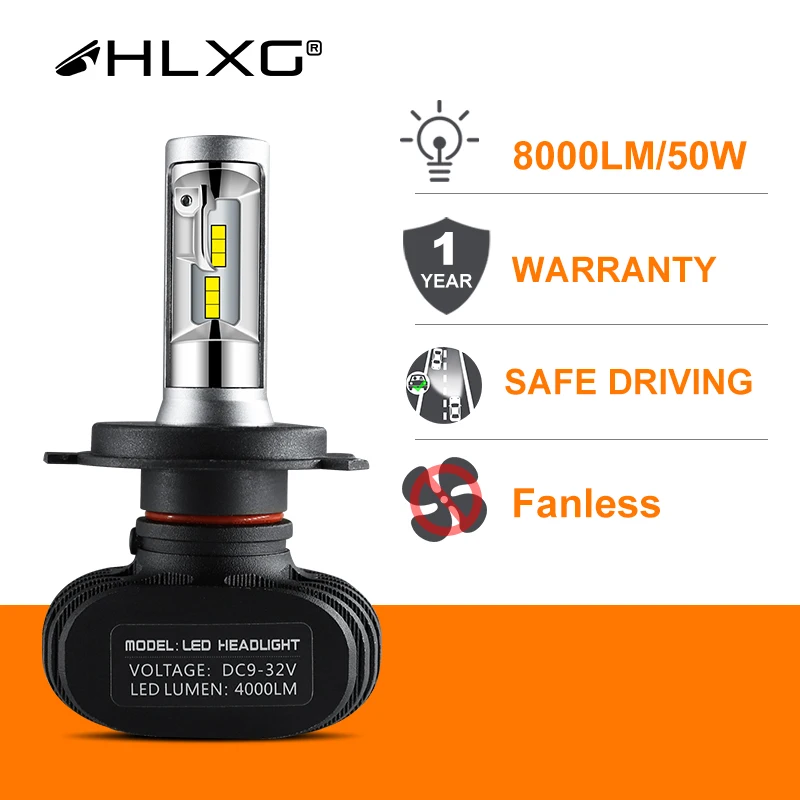 2 Шт. светодиодные лампы для авто 9005 HB3 9006 HB4 H8 H11 h4 H7 Led H1 Авто Фар S1 N1 50 Вт 8000LM 12 В 6000 К