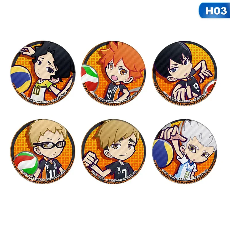 

1 Set Japanese Manga Haikyuu!! Brooches School Volleyball Syouyou Kageyama Boys Hinata Shoyo Brooch Pins Anime Badge