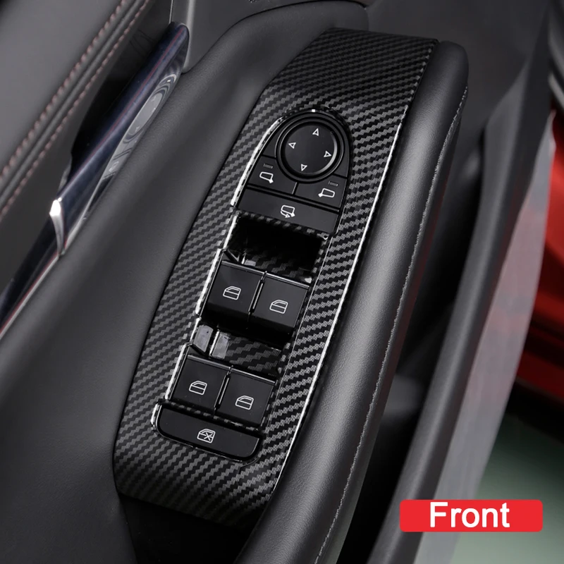 Car Window Glass Lift Switch Button Cover Trim Sticker for Mazda 3 Axela BP CX-30 DM Accessories 2020 2021 2022