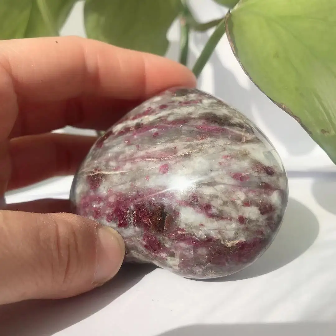 

Beautiful natural powder tourmaline heart shaped energy healing Reiki ornaments