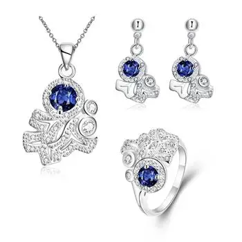 

Fashion Creative Geometric Models Ladies Necklace Ring Earrings Three-piece Set